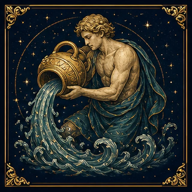Aquarius zodiac sign illustration