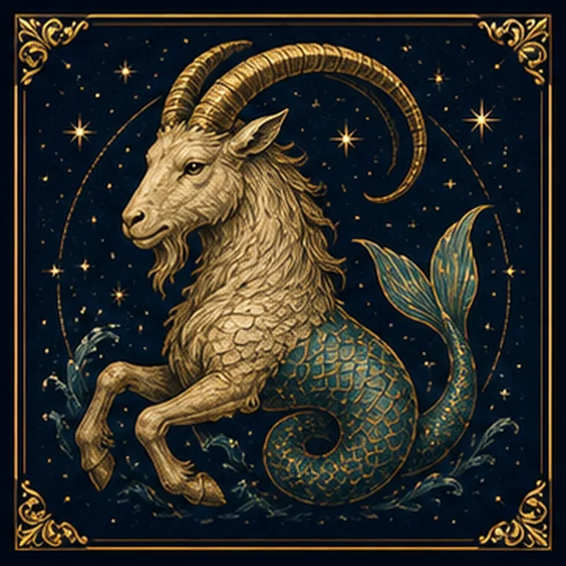 Capricorn zodiac sign illustration
