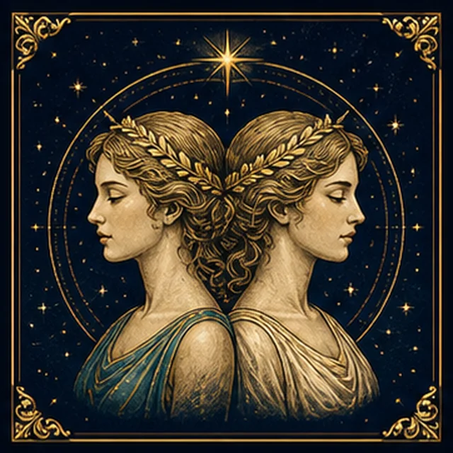 Gemini zodiac sign illustration