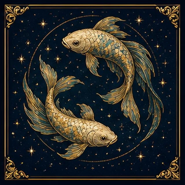 Pisces zodiac sign illustration